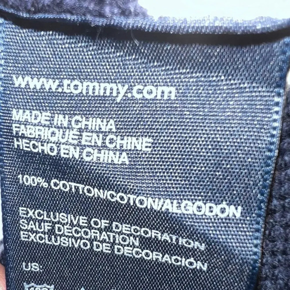 Tommy Hilfiger Sz Lg, half zip striped ribbed knit  nautical holiday Y2K Sweater - Picture 8 of 8